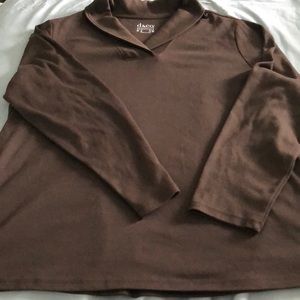 Denim & Co trendy chocolate brown top. Excellent condition!